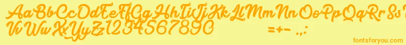 MagicCandy Font – Orange Fonts on Yellow Background