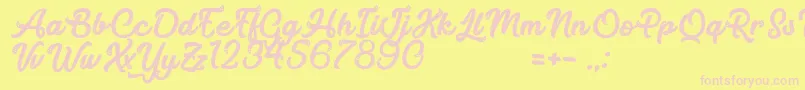 MagicCandy Font – Pink Fonts on Yellow Background