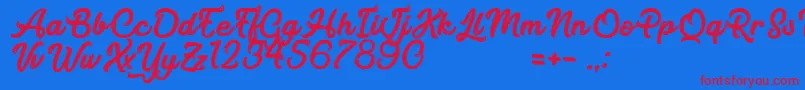 MagicCandy Font – Red Fonts on Blue Background