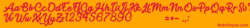 Fonte MagicCandy – fontes vermelhas em um fundo laranja