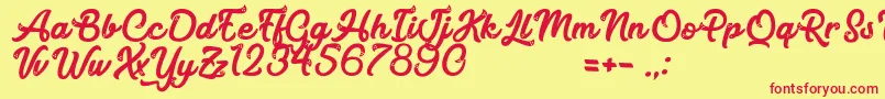 Шрифт MagicCandy – красные шрифты на жёлтом фоне