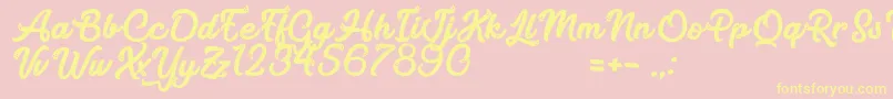 MagicCandy-Schriftart – Gelbe Schriften auf rosa Hintergrund