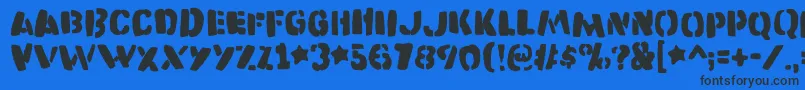 Katastrofedemo Font – Black Fonts on Blue Background