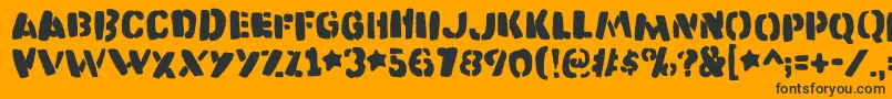 Katastrofedemo Font – Black Fonts on Orange Background