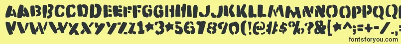 Katastrofedemo Font – Black Fonts on Yellow Background