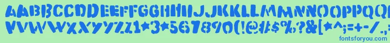 Katastrofedemo Font – Blue Fonts on Green Background