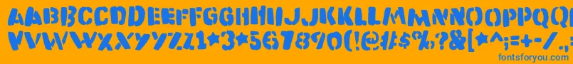 Katastrofedemo Font – Blue Fonts on Orange Background