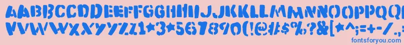 Katastrofedemo Font – Blue Fonts on Pink Background