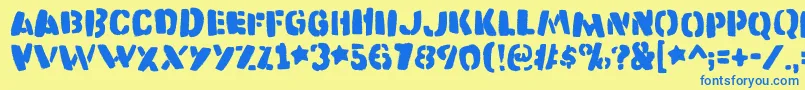 Katastrofedemo Font – Blue Fonts on Yellow Background