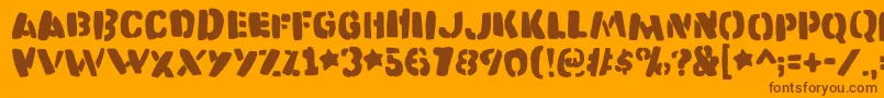 Katastrofedemo Font – Brown Fonts on Orange Background