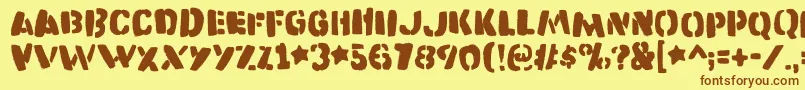 Katastrofedemo Font – Brown Fonts on Yellow Background