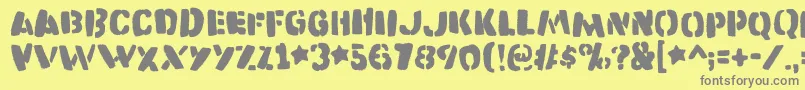 Katastrofedemo Font – Gray Fonts on Yellow Background