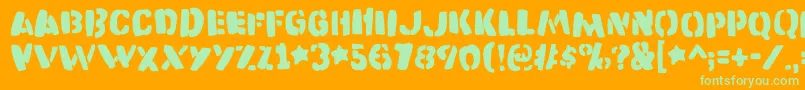 Katastrofedemo Font – Green Fonts on Orange Background