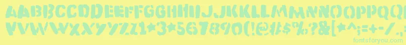 Lisätietoja Katastrofedemo-fontista Katastrofedemo-fontti – vihreät fontit keltaisella taustalla