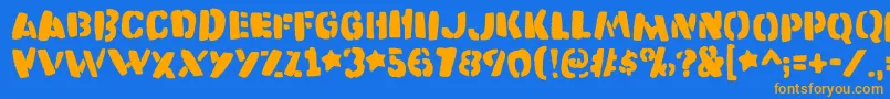 Katastrofedemo Font – Orange Fonts on Blue Background