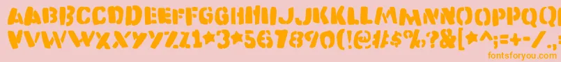 Katastrofedemo Font – Orange Fonts on Pink Background