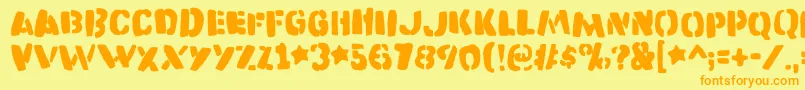 Katastrofedemo Font – Orange Fonts on Yellow Background