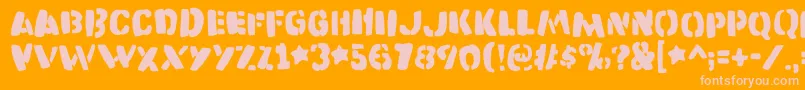 More about Katastrofedemo Font Katastrofedemo Font – Pink Fonts on Orange Background