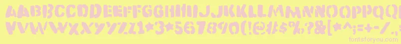 Katastrofedemo Font – Pink Fonts on Yellow Background