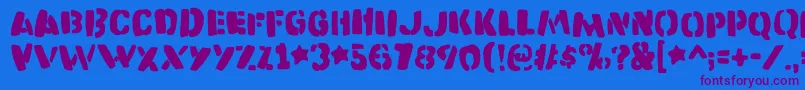 Katastrofedemo Font – Purple Fonts on Blue Background
