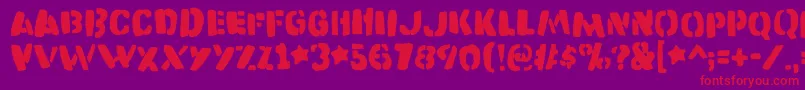Katastrofedemo Font – Red Fonts on Purple Background