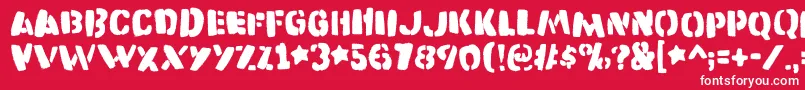 フォントKatastrofedemo – 赤い背景に白い文字