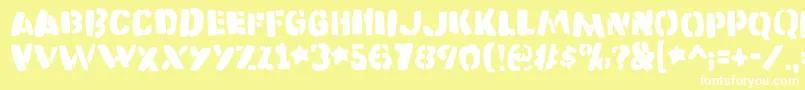 Katastrofedemo Font – White Fonts on Yellow Background