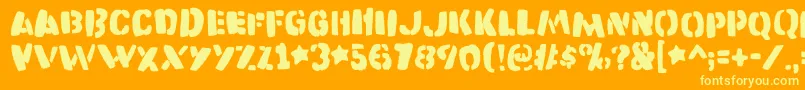 Katastrofedemo Font – Yellow Fonts on Orange Background