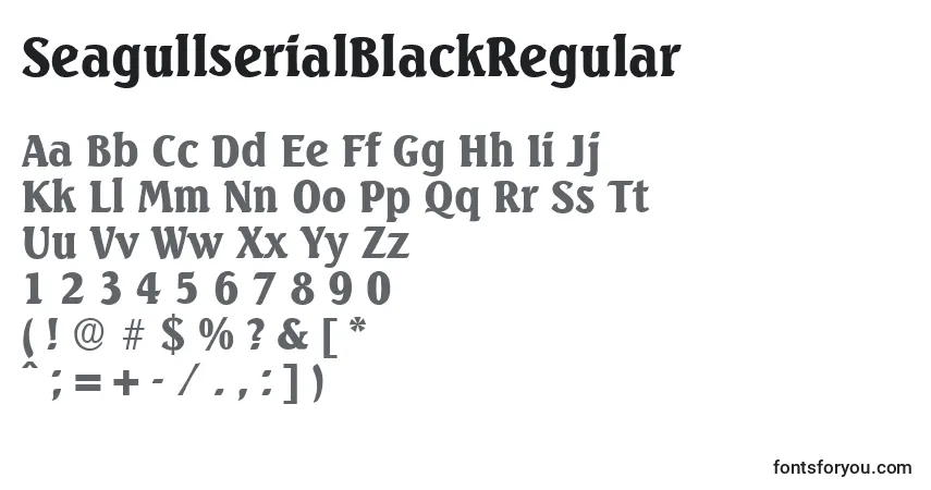 A fonte SeagullserialBlackRegular – alfabeto, números, caracteres especiais