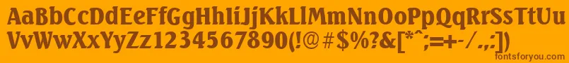 SeagullserialBlackRegular-Schriftart – Braune Schriften auf orangefarbenem Hintergrund