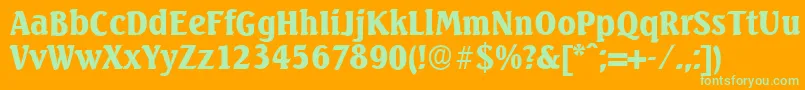 SeagullserialBlackRegular Font – Green Fonts on Orange Background