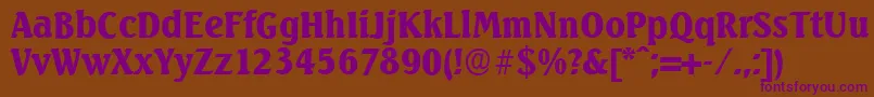 SeagullserialBlackRegular-Schriftart – Violette Schriften auf braunem Hintergrund