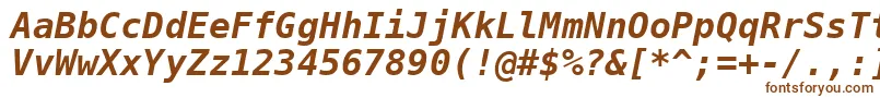 Dejavusansmono Boldoblique Font – Brown Fonts on White Background