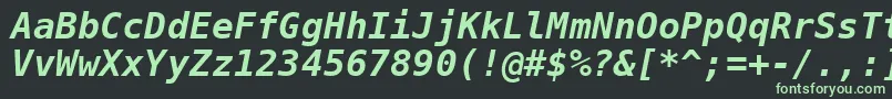 Dejavusansmono Boldoblique Font – Green Fonts on Black Background