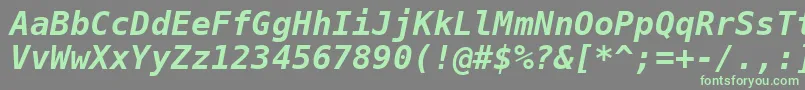 Dejavusansmono Boldoblique Font – Green Fonts on Gray Background