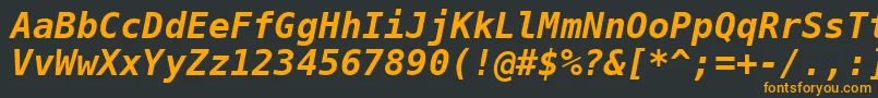 フォントDejavusansmono Boldoblique – 黒い背景にオレンジの文字