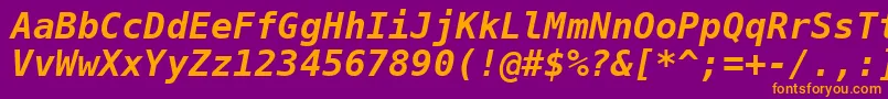 Dejavusansmono Boldoblique Font – Orange Fonts on Purple Background