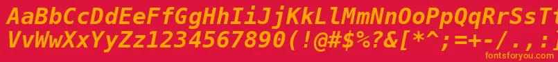 Dejavusansmono Boldoblique Font – Orange Fonts on Red Background
