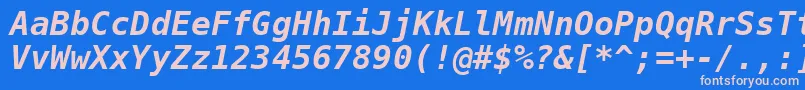 Dejavusansmono Boldoblique Font – Pink Fonts on Blue Background