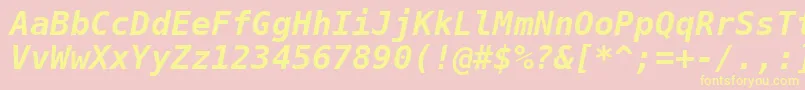Dejavusansmono Boldoblique Font – Yellow Fonts on Pink Background