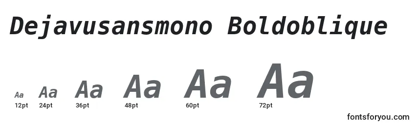 Размеры шрифта Dejavusansmono Boldoblique
