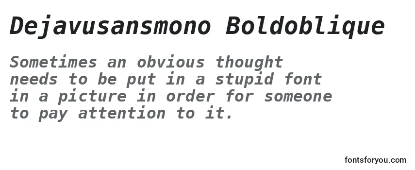 Review of the Dejavusansmono Boldoblique Font