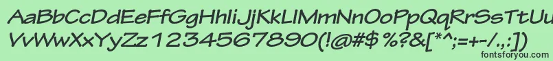 TektonproBoldextobl Font – Black Fonts on Green Background