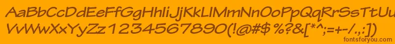 TektonproBoldextobl Font – Brown Fonts on Orange Background
