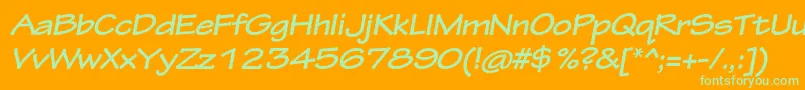 TektonproBoldextobl Font – Green Fonts on Orange Background