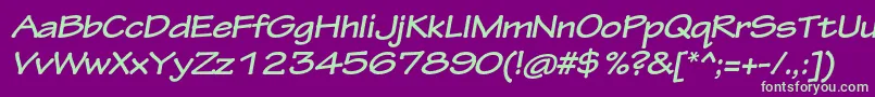 TektonproBoldextobl Font – Green Fonts on Purple Background