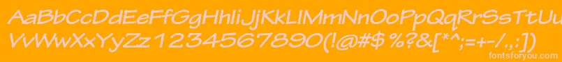 TektonproBoldextobl Font – Pink Fonts on Orange Background