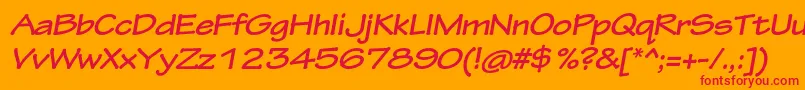 フォントTektonproBoldextobl – オレンジの背景に赤い文字