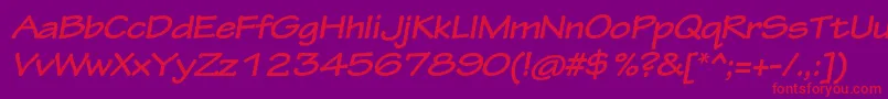 TektonproBoldextobl Font – Red Fonts on Purple Background