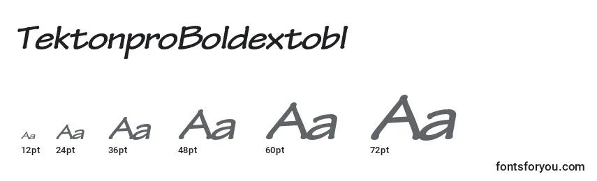 TektonproBoldextobl Font Sizes